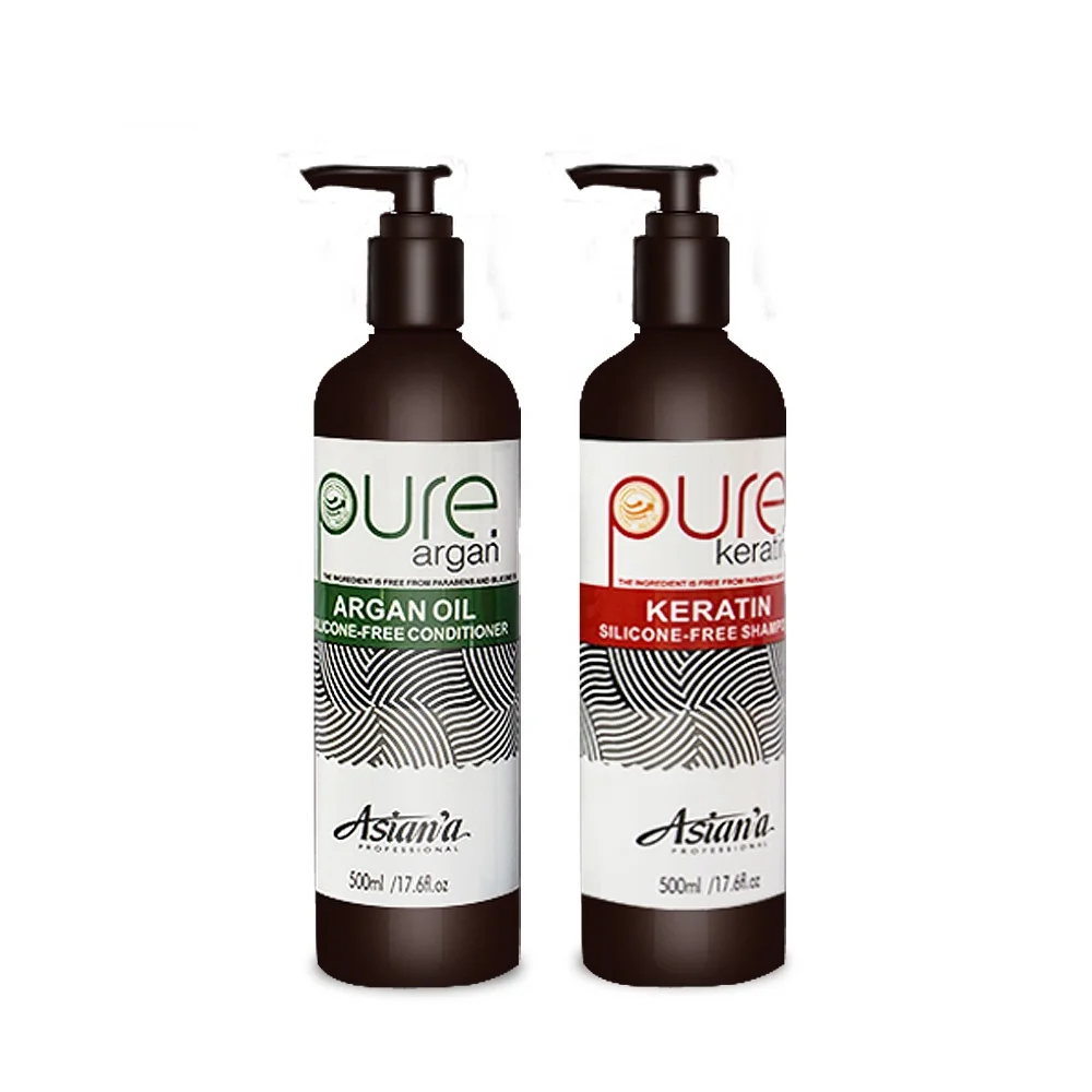 

OEM factory price PURE Natural Keratin Argan Oil Hair Shampoo and Conditioner