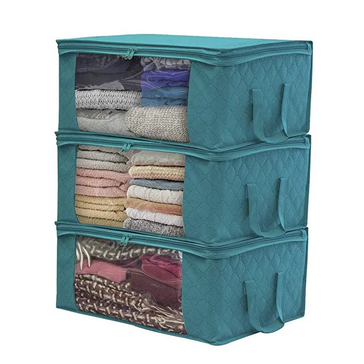 

Cheap Nordic Style Room Portable Folding Non Woven Fabric Cloth Home Storage Boxes Organizer, Green blue gray cream coloured