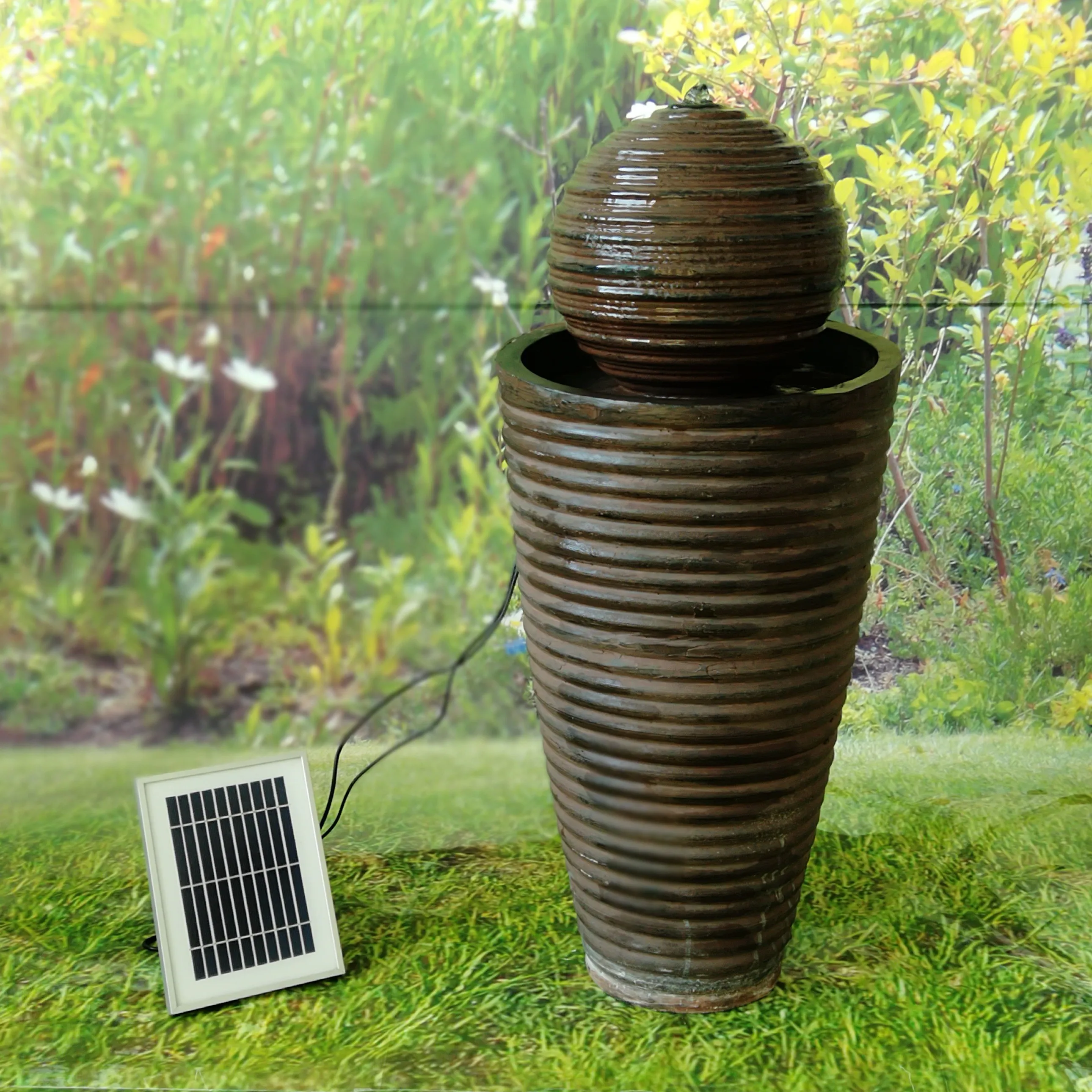 

Top quality solar round ball water fountain outdoor