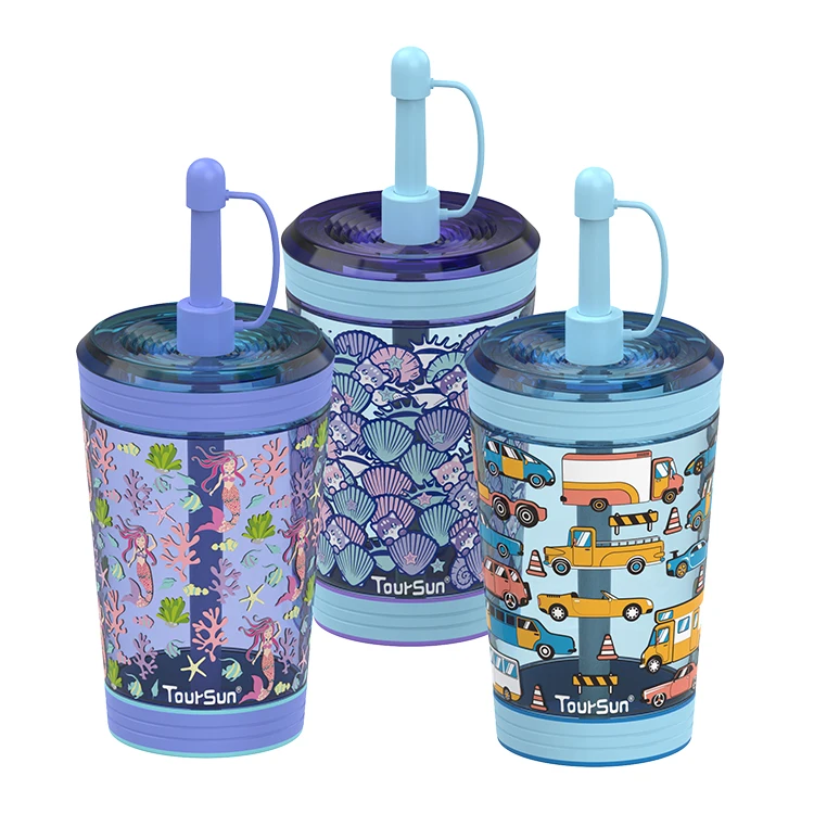 Custom logo Children Outdoor Travel School Cute Cartoon School Water Bottle for Kids