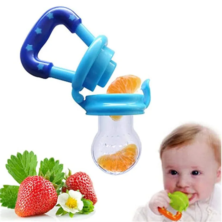 

Baby Infant Food Fruit chew Nipple Silicone Fruits Pacifier feeder, Green, blue, pink, yellow