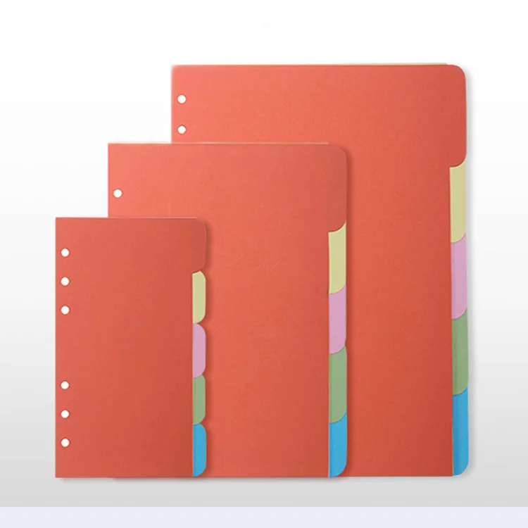 

A6 6 Ring Binder Index Page A5 6 Hole Color Index Divider Page for Loose Leaf Binder Planner Notebook