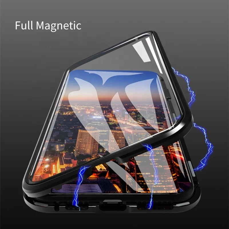

Magnetic Metal Double Side Glass Phone Case For Huawei Honor Mate 30 20 Lite P30 P40 P20 Pro 8X 9X Y9 Prime P Smart Z 2019 Cover