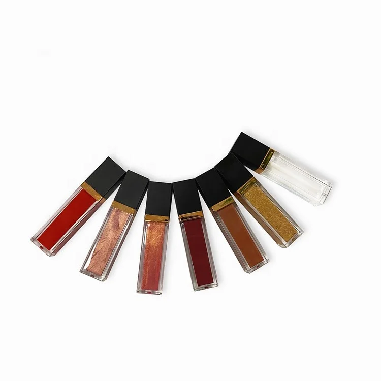 

Lipgloss No Logo Black Tube Lipgloss Matte Lipstick Private Label Liquid