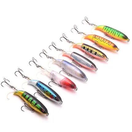 

13g Hot selling plastic strong hook top water propeller hard bait popper lure