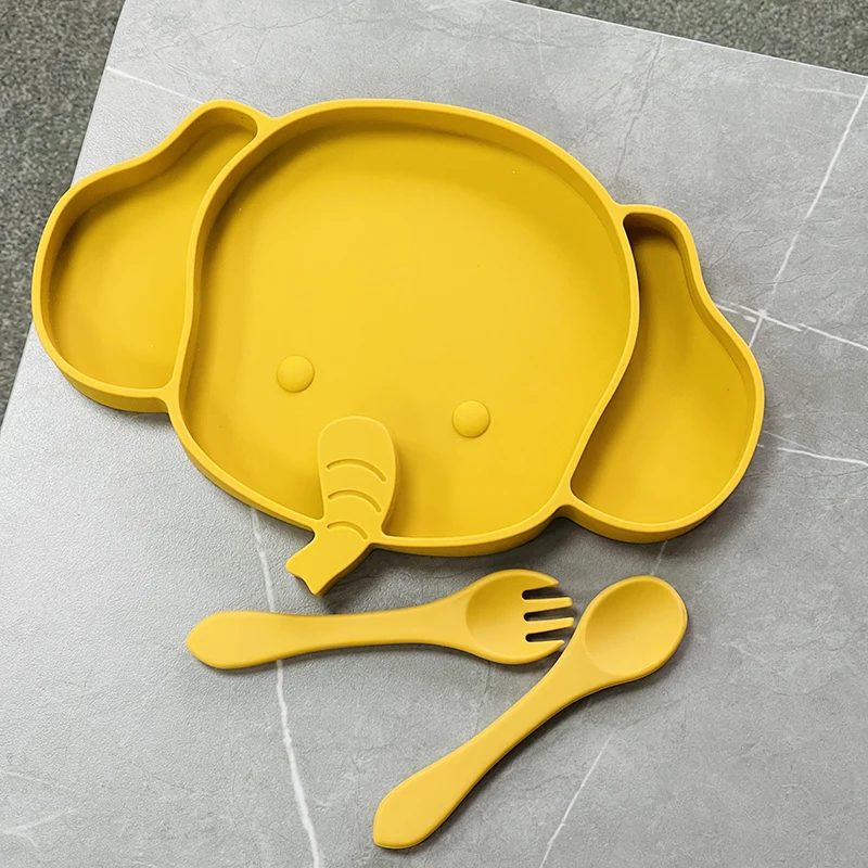 

Non-slip Suction Cup Silicone Baby Bowl Toddler Baby animal shape Silicone Plate, Customized color