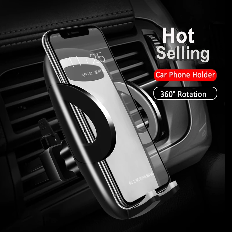 

Universal 360 Rotation Car Holder Phone Mount Quick Release Air Vent Phone Holder Car Mount Stand