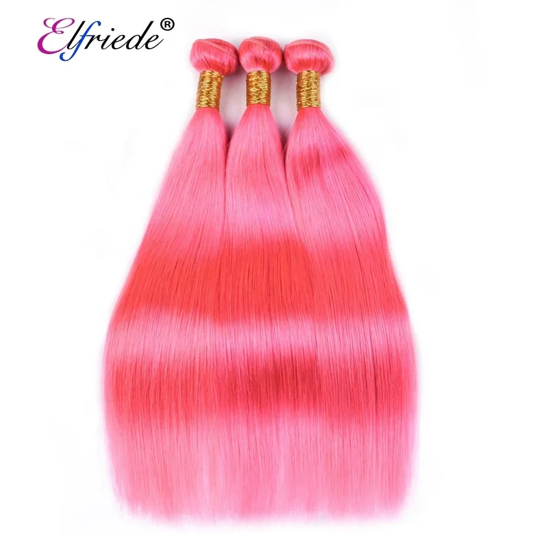 

Pink Straight 10A Brazilian Remy Human Hair Bundles Deals Hair Weaves 3pcs/pack XTHW-49