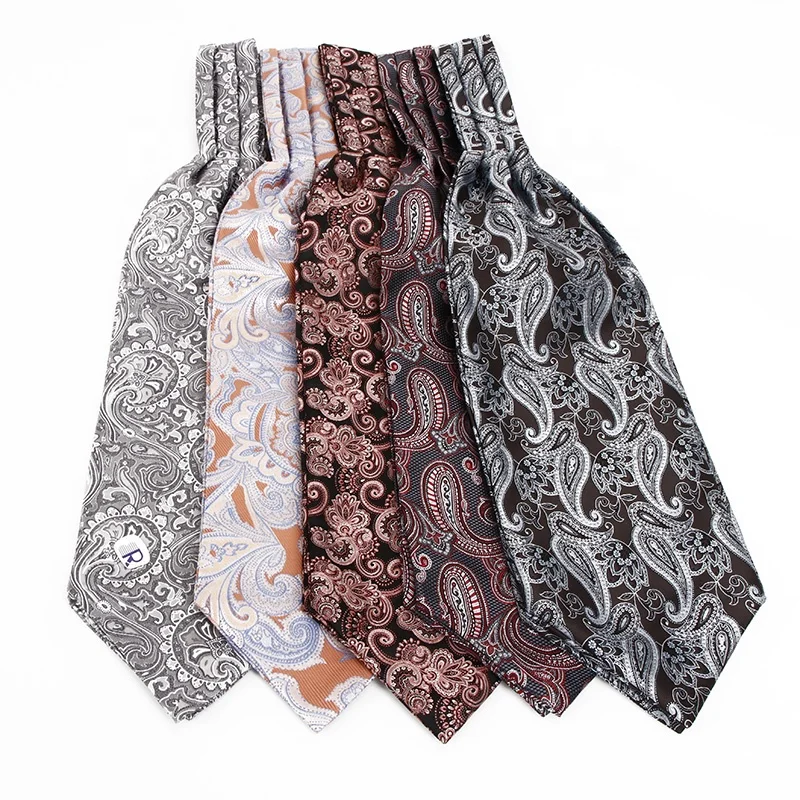 high quality royal ascot silk tie cravat mens jacquard ascot for