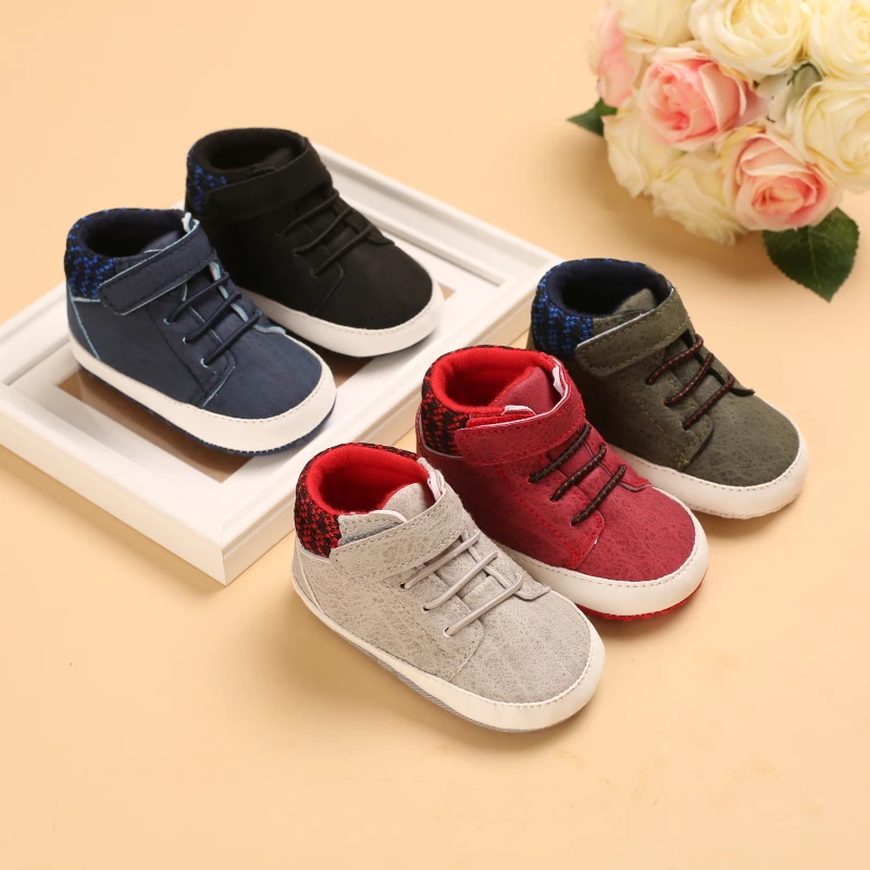 

ODM 0-18 months of baby shoes soft sole non-slip casual shoes PU leather boy toddler shoes