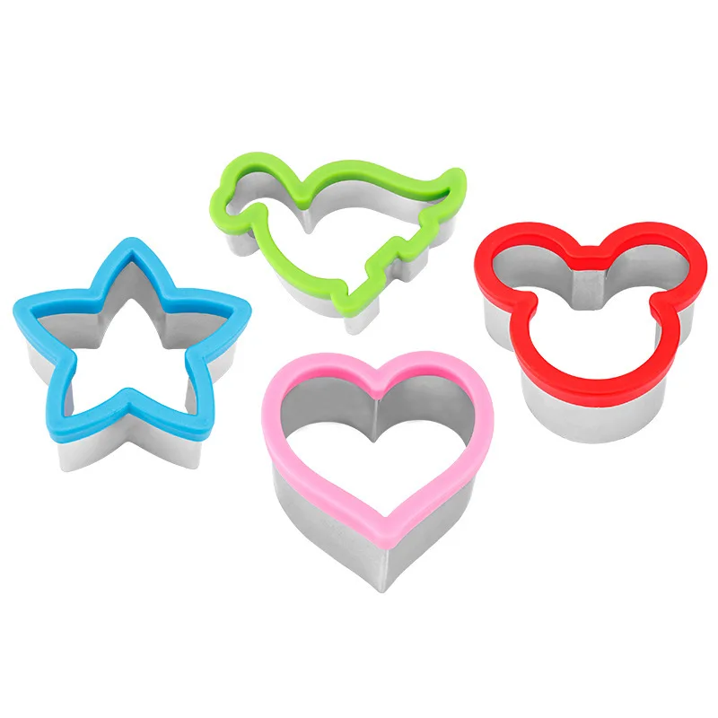 

Stainless Steel Cartoon Sandwich Bread Mold Pastry Baking Tool Cake Ring Mold Set of 4 Vegetable Fruit Cookie Cutter