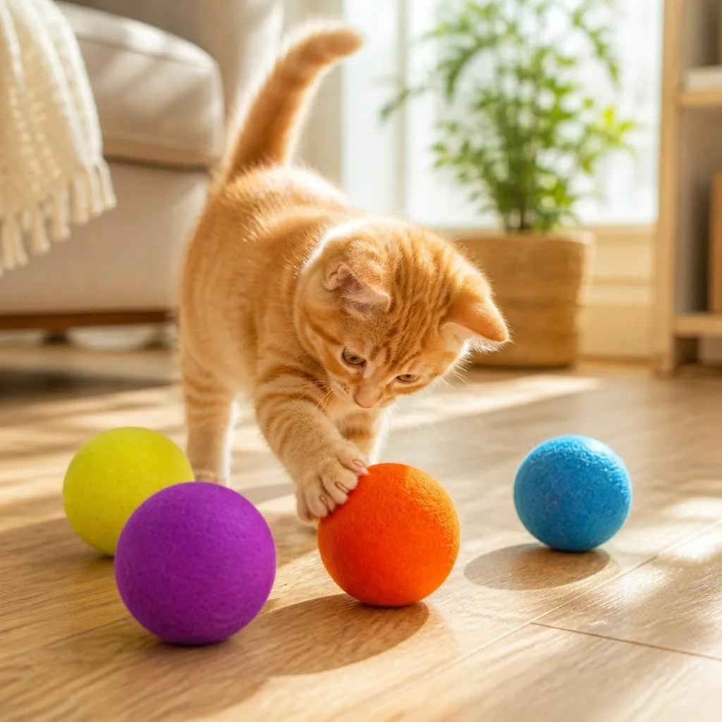 Wool dryer balls pet play fun