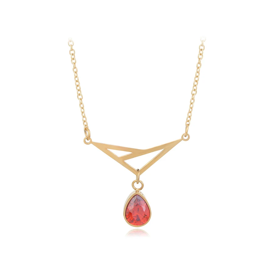 

TTM-83 Xuping jewelry senior red diamond charm women fashion jewelry stainless chain steel pendant necklace