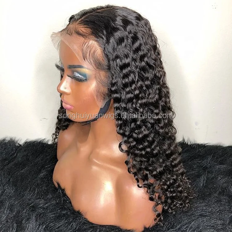 

Comfortable transparent lace 13*4 Lace Front Wig curly long hair short Human hair With preplucked hairline And Bleach knots