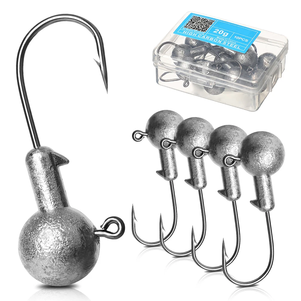 Newbility 1g20g Soft Baits Silicone Wobbler Fishing Round Lead Jig
