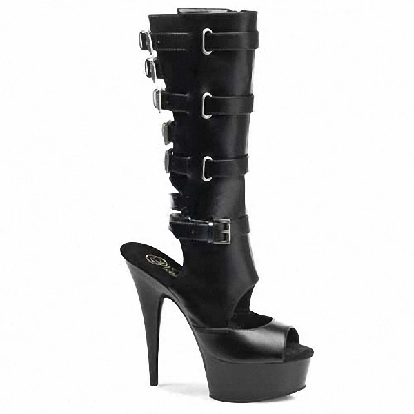15 Centimeters High Heeled Boots Waterproof Table Thin Heeled Sexy Band Boots Banquet Stage