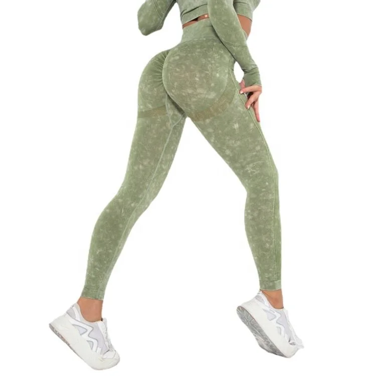 

Wholesale Fitness Seamless Leggings Yoga Pants High Waisted Tie Dye Seamless Leggings, Multi color