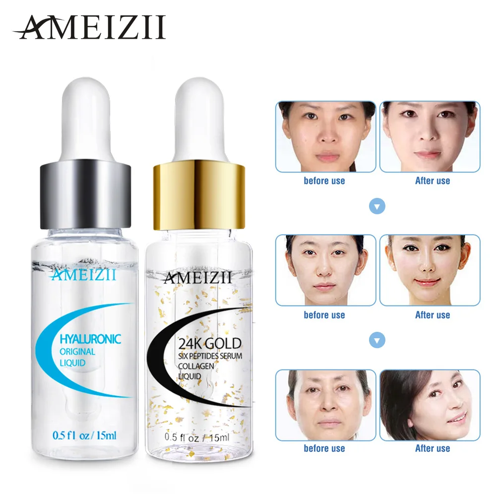 

Private Label 24K Gold Hyaluronic Acid Face Serum Health Beauty Anti Aging Whitening Organic Skin Care Facial Solution Essence