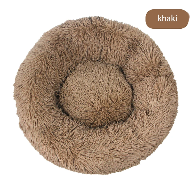 

FreeExport Cats Cushion Comfy Cozy Calming Modern Long Plush Pet Far Fux Bed Large Donut Cushion For Dog, Picture show