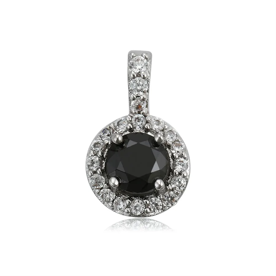 

A00655536 Xuping Jewelry senior design sense elegant and generous black diamond pendant to attend the event pendant