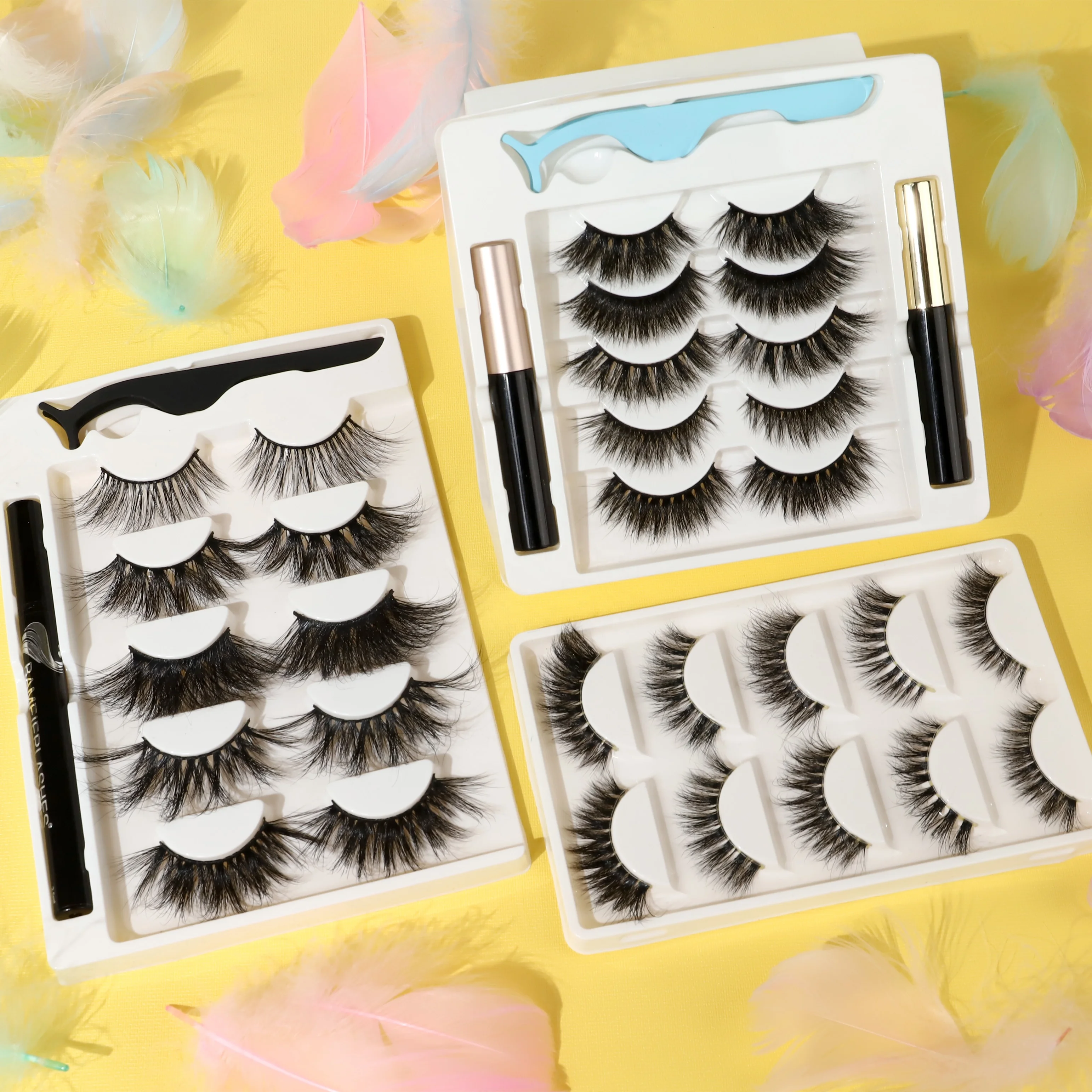 

Mink Lashes Book Kit China Own Patent Factory OEM Full Solution Lashes3d Wholesale Vendor 25mm Magnetic Eyelashes, Natural black/ colorful