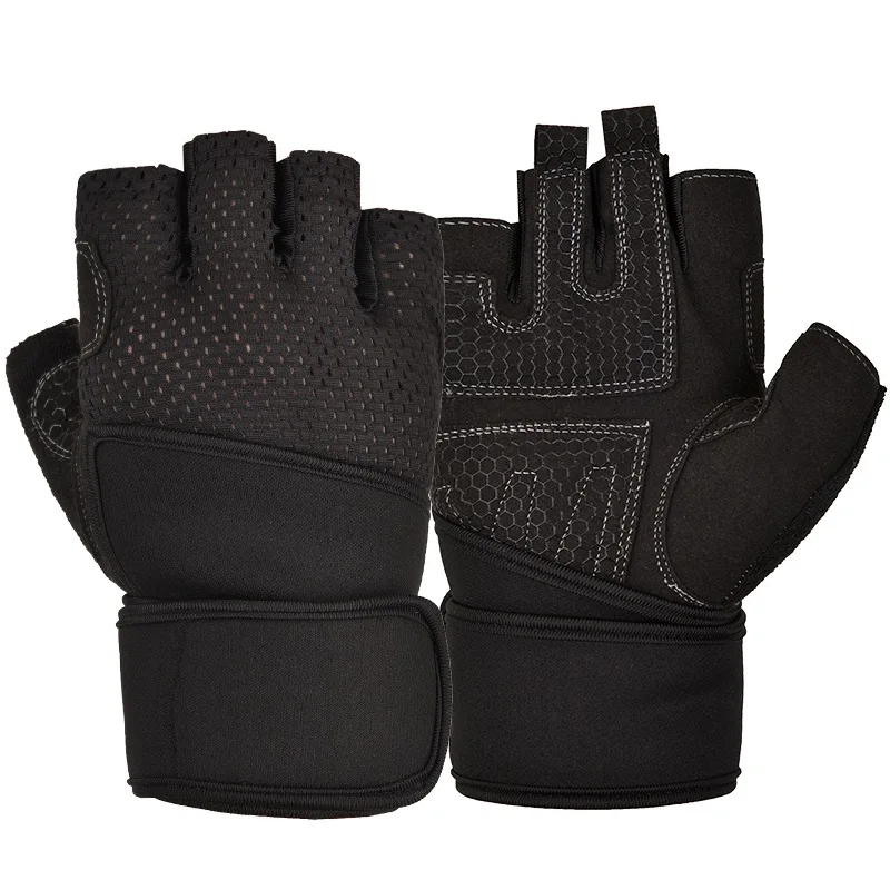 

Fingerless Fitness Sports Gym mitten for all people, Black/ grey