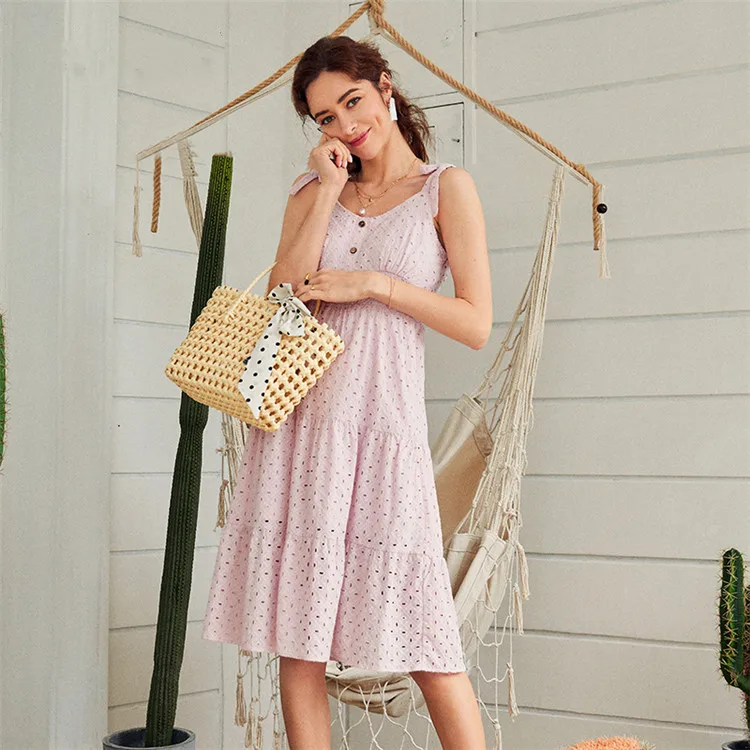 

2021 new casual Spaghetti Strap long skirt bow tie lace up dress sexy open back holiday casual dress