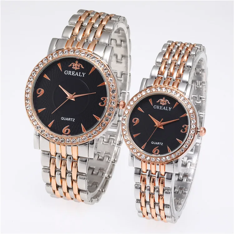 

Hot sale women ladies quartz watches promotional good quality luxury brand mens diamond watches for lovers, Picture shows