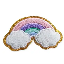 Embroidered RAINBOW Towel Chenille Embroidery Iron