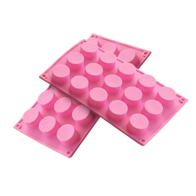 

Non-stick Durable 15 Hole Round Shape Silicone Soap Mold For Candle Chocolate Cake Mold Kitchen Baking Tool, Pink