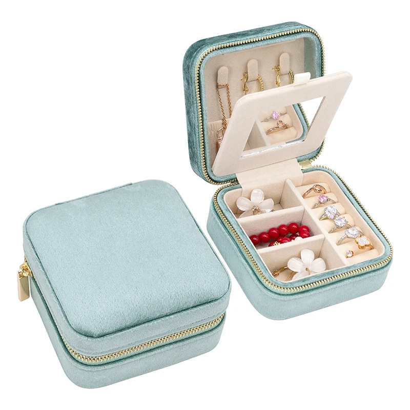 

Customized Cufflink Earrings And Necklaces Jewellery Box Organizer Elegant Glass Mirror Jewelry Case