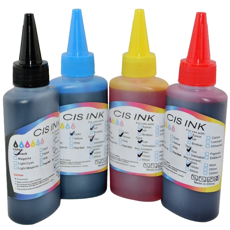 
Wholesale 1000ml 500ml 250ml 100ml refill ink for HP Canon Brother printer dye ink 