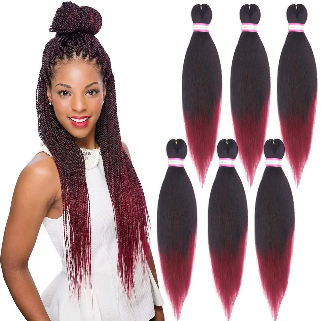 

Synthetic Pre Stretched Braiding Hair For Wholesale Best Cheap Braid Hair Synthetic Prestretched Hair Easy Braid, Per color and ombre color more than 53 color aviable