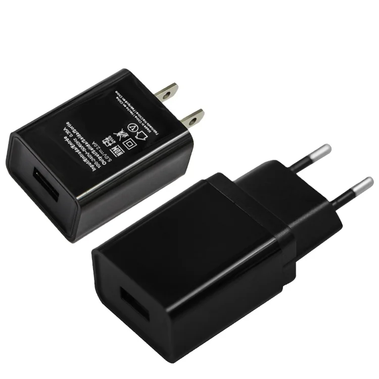 

Cellular Cargado DC AC Power Adapter Travel Kit Euro USA Wall Plug 5V 2A USB Charger Mobile Phone, Black or white