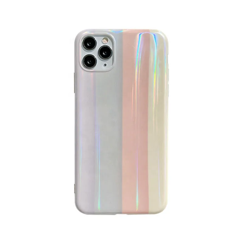

new arrival hot selling Personalized laser light rainbow Aurora phone case