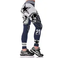 

Wholesale custom printed women's american football yoga pants leggings