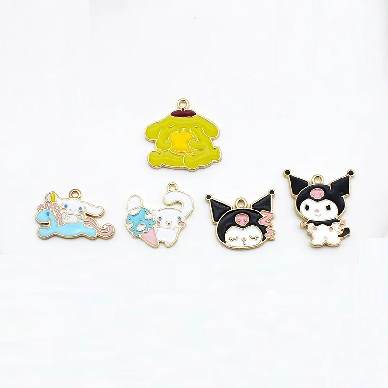 

Sweet cool kulomi alloy oil dripping DIY jewelry accessories pendant hand rope jade cinnamon dog pudding dog Sanrio, Picture shows