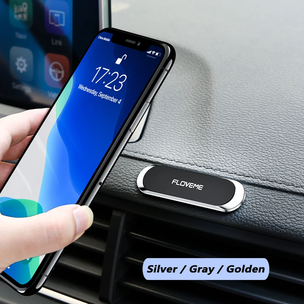 

DHL Free Shipping 1 Sample OK FLOVEME Cell Phone Car Mount Stand Strong Magnetic telefoon houde Car bracket Mobile Phone Holders, Silver / gray / golden