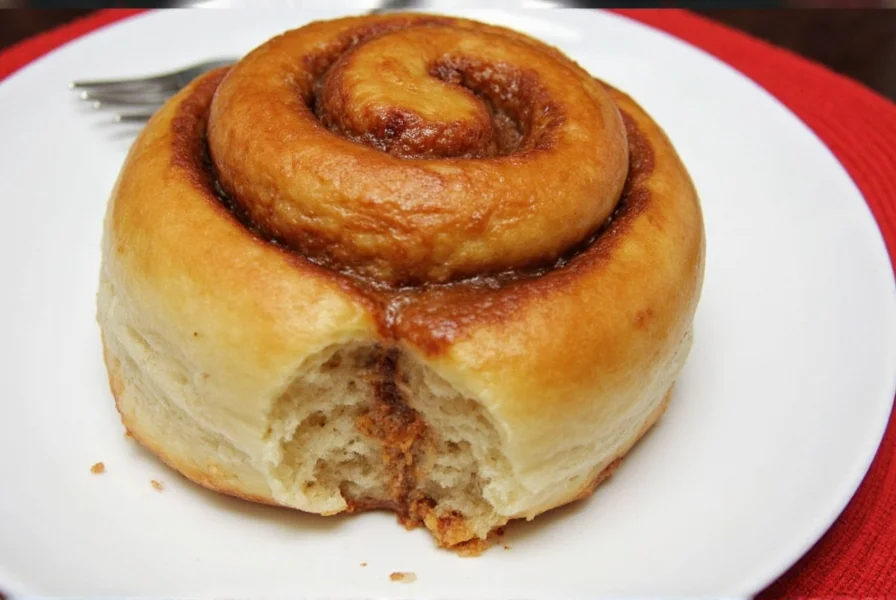 Overnight cinnamon roll dough being rolled out with cinnamon sugar mixture on wooden surface