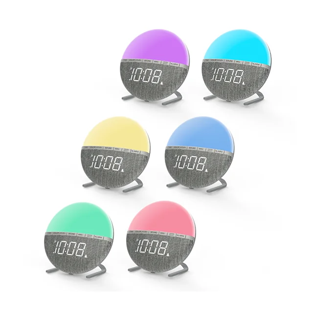 

Colorful Light Beside 2021 Amazon Digital Clock LED table lamp with clock and alarm clock