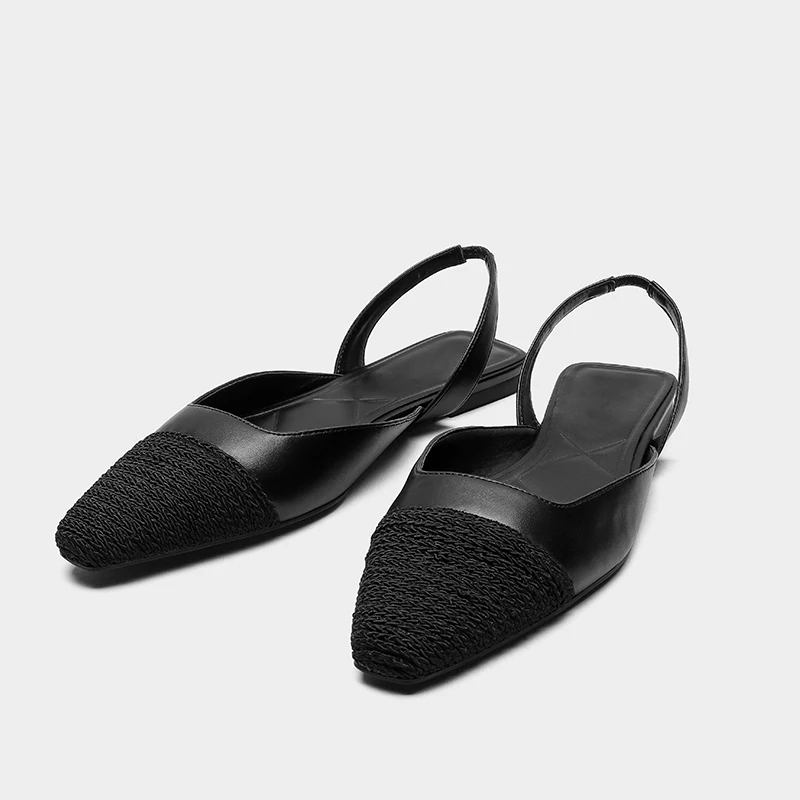 

new styles platform office flat sandals for women and ladies shoes low price beach knitted ballet black loafer leather flats