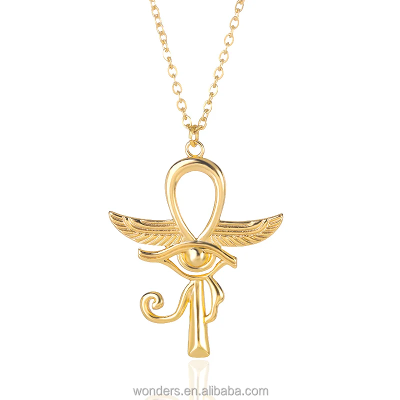 

African Eye Of Horus Pendant Necklace Women Evil Eye Necklace Fashionable Jewelry Gold Silver Color