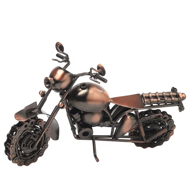 

Retro old sense creative wrought iron Harley motorcycle model office desk interior home decor, Customized color