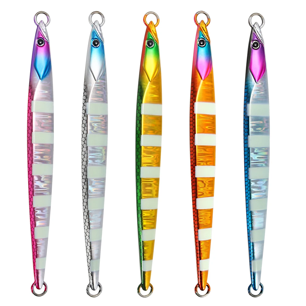 Jigging Pro Saltwater Lead Jig UV Coated Luminous 100g 120g 150g Vertical Jigging Lure for Bluetin Pesca  OEM