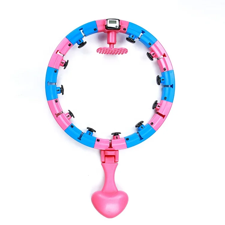 

Smart Counter Hoolahoop Fitness Bodybuilding Adult Weight Loss Exercise Detachable Adjustable Hoola Hoop, Pink blue, pink black, blue black, purple black, red black