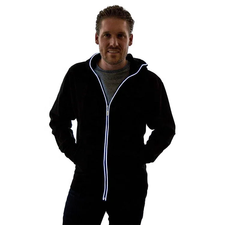 

Party dancing hoodie Glowing Full Zipper lighting up Hoodies Hot Selling new item 2019 Hoodie wear