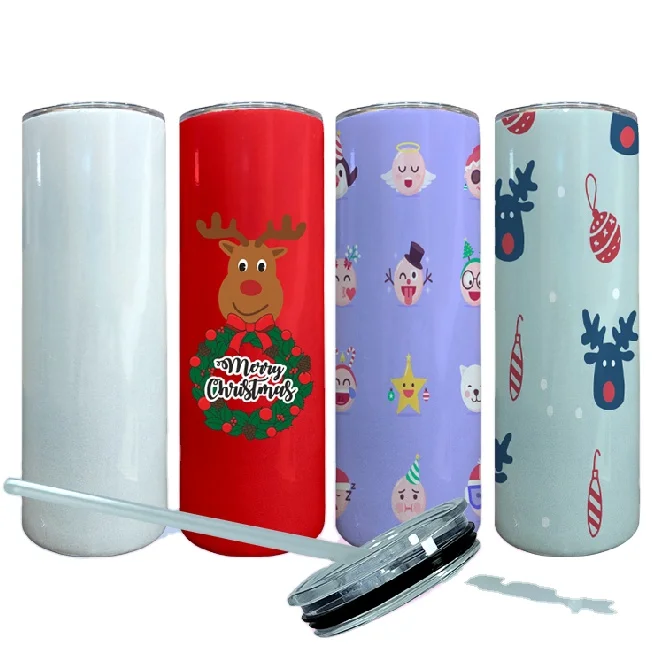 

RTS 20oz Stainless Steel Sublimation Blanks Straight slim Skinny Tumbler Cups in bulk