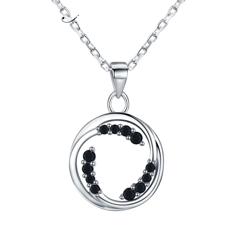 

[BLACK AWN] Classic 925 Sterling Silver Necklace for Women Round Necklace Pendants Female Bijoux Silver 925 Jewelry K031