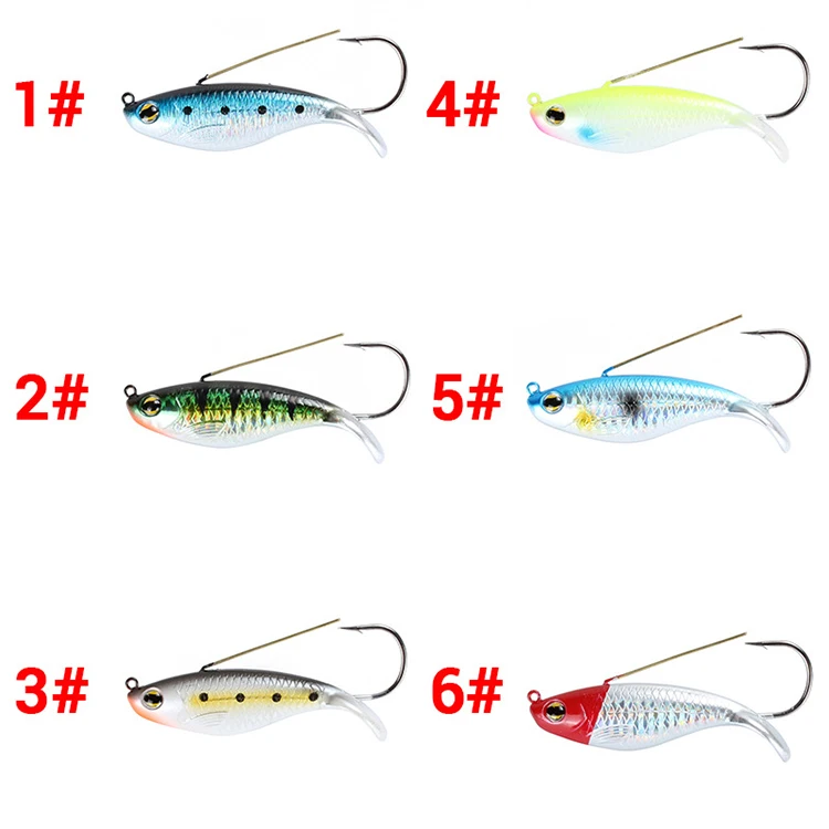 

Factory Wholesale 85mm 20g Plastic Bionics Hard Vibrating Wobbler Sinking VIB Lure Fishing With Single Hook, 5 colors
