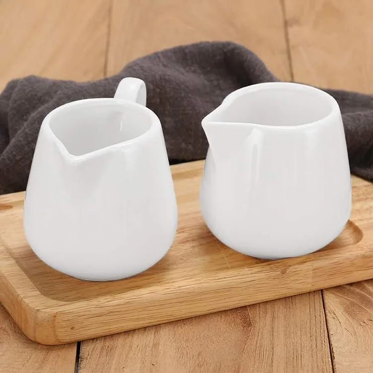 

Wholesale Modern Small White Ceramic Milk Jug Pot Decorative Milk Pitcher